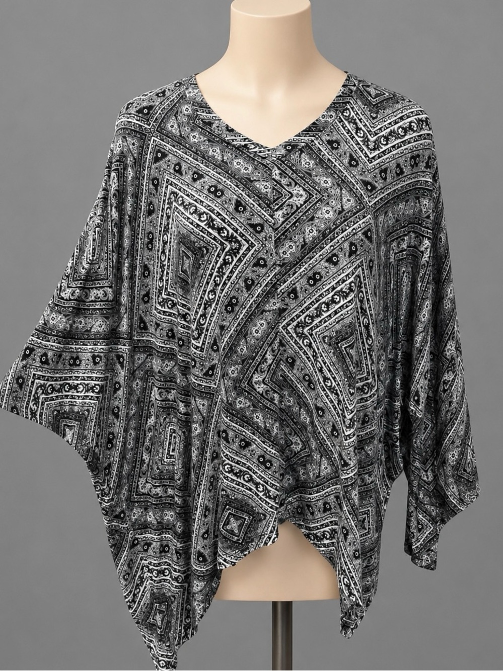 Paisley BoHo HIPPIE Tunic Hi Low Draping Shirt